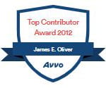 top contributor award 2012 James E. Oliver Avvo