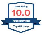 Avvo rating 10.0 natalie durflinger top attorney