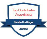 top contributor award 2013 Natalie Durflinger Avvo